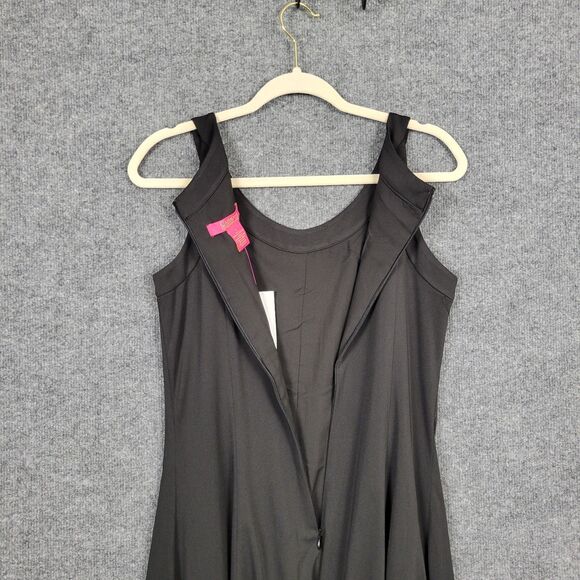 NWT CATHERINE MALANDRINO Black Sleeveless Fit & Flare Cocktail Dress SIZE 8 - Picture 6 of 12